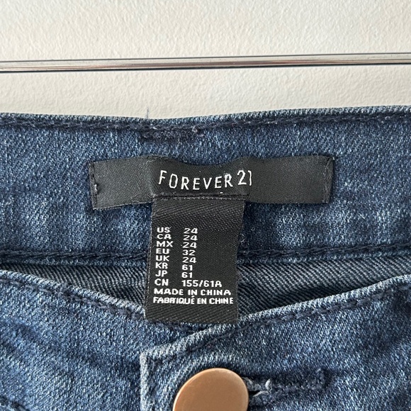 Forever 21 Dark Blue Skinny Jeans Size 24 - Picture 16 of 16